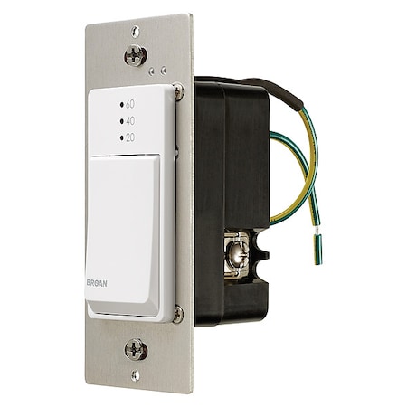 Broan-Nutone Exhaust Fan Timer, 9 A, White, 120 V CD60W