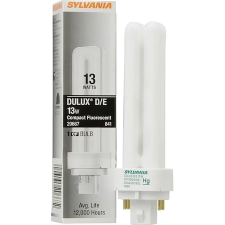 Ledvance/ Sylvania CFL, 13 W, T4, 4-Pin (G24q-1) CF13DD/E/841/ECO