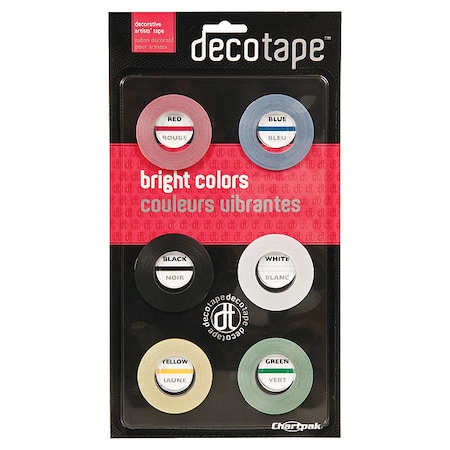 Chartpak Decorative Tape, 1/8x324", Assorted, PK6 DEC001
