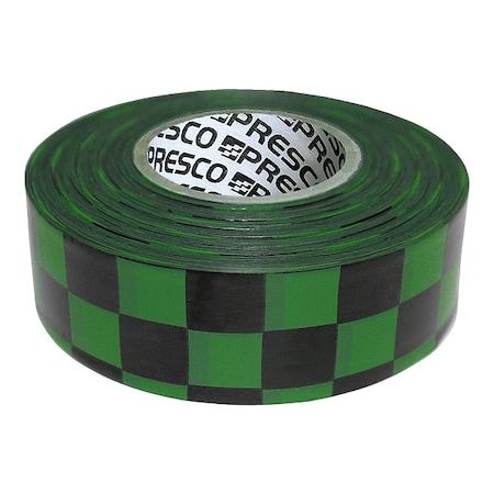 Zoro Select Flagging Tape, No Legend, Black/Green, 1 3/16 in Wide x 300 ft Length, Vinyl, 2 mil CKGBK-200
