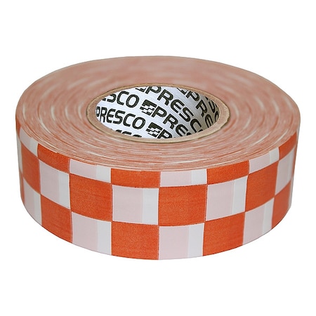 Zoro Select Flagging Tape, No Legend, Orange/White, 1 3/16 in Wide x 300 ft Length, Vinyl, 2 mil CKWO-200