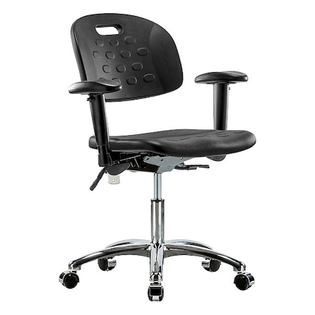 Zoro Select ESD Task Chair, Adjustable Arms, 17-3/4" to 23" Height, Black BR-CLR-HPDHCH-CR-T0-A1-CC-BLK