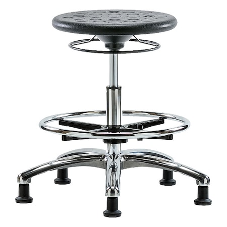 Zoro Select Stool, Polyurethane, Black, 19 1/4 in to 27 in Seat Height CLR-IPMBSO-CR-CF-RG-BLK