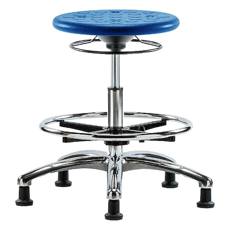 Zoro Select Stool, Polyurethane, Blue, 19 1/4 in to 27 in Seat Height CLR-IPMBSO-CR-CF-RG-BLU