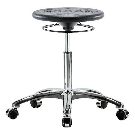 Zoro Select Stool, Polyurethane, Black, 19 1/4 in to 27 in Seat Height IPMBSO-CR-NF-CC-BLK
