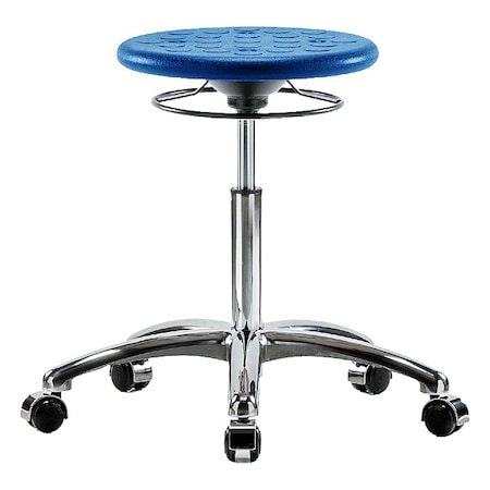 Zoro Select Stool, Polyurethane, Blue, 19 1/4 in to 27 in Seat Height CLR-IPMBSO-CR-NF-CC-BLU