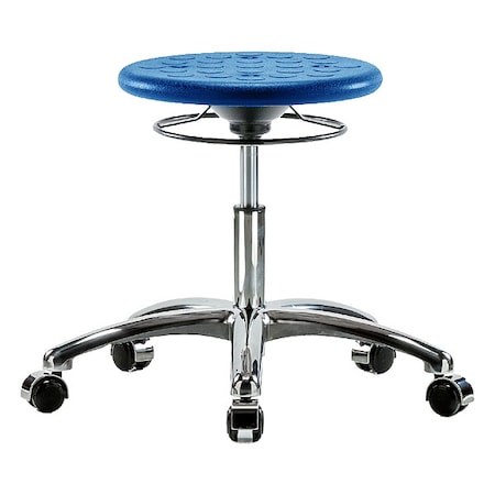 Zoro Select Stool, Polyurethane, Blue, 16 1/4 in to 21 1/2 in Seat Height IPDHSO-CR-CC-BLU