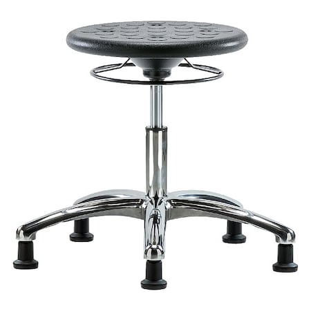 Zoro Select Cleanroom Stool, Polyurethane, Black, 16 in to 21 in Seat Height CLR-IPDHSO-CR-RG-BLK