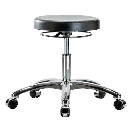 Zoro Select Poly Desk Stool, Chrome, Casters, Class 10 BR-CLR-PDHSO-CR-CC