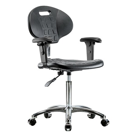 Zoro Select ESD Task Chair, Adjustable Arms, 19-1/2" to 27" Height, Black BR-CLR-TPMBCH-CR-A1-NF-CC-BLK