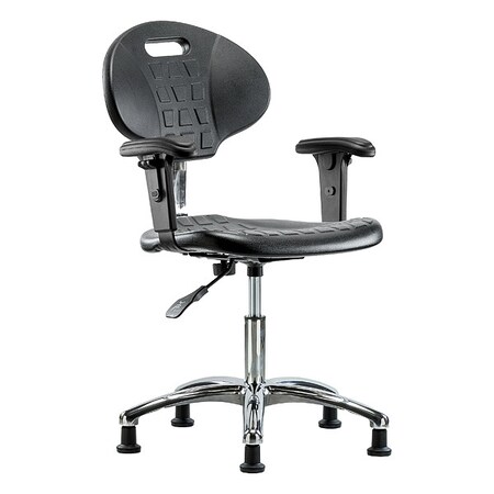 Zoro Select ESD Task Chair, Adjustable Arms, 16-1/2" to 21-3/4" Height, Black BR-CLR-TPDHCH-CR-A1-RG-BLK