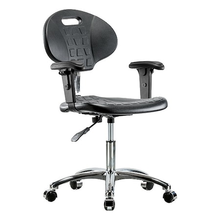 Zoro Select ESD Task Chair, Adjustable Arms, 16-1/2" to 21-3/4" Height, Black BR-CLR-TPDHCH-CR-A1-CC-BLK