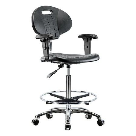Zoro Select ESD Task Chair, Adjustable Arms, 23-1/2" to 33-1/2" Height, Black BR-CLR-TPHBCH-CR-A1-CF-CC-BLK