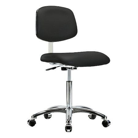 Zoro Select Clean Room Chair Ergonomic Chair, 21-1/2" to 29" Height, Vinyl, Black BR-CLR-VMBCH-CR-NF-CC-8540