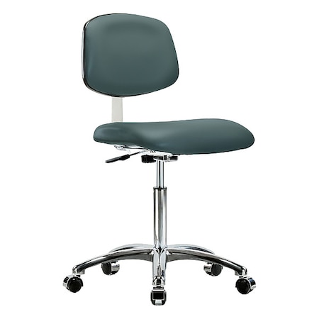 Zoro Select Clean Room Chair Ergonomic Chair, 21-1/2" to 29" Height, Vinyl, Colonial Blue BR-CLR-VMBCH-CR-NF-CC-8546