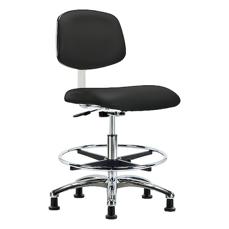 Zoro Select Clean Room Chair Ergonomic Chair, 21-1/2" to 29" Height, Vinyl, Black BR-CLR-VMBCH-CR-CF-RG-8540