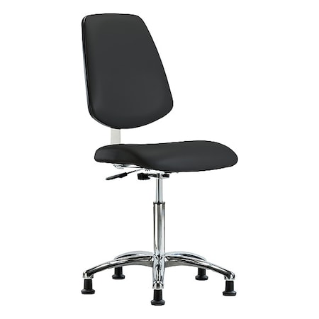 Zoro Select Cleanroom Task Chair, Vinyl (Antibacterial), Black, 21-1/2 in to 29 in Seat Height BR-CLR-VMBCH-MB-CR-NF-RG-8540