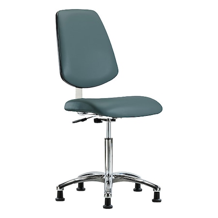 Zoro Select Cleanroom Task Chair, Vinyl (Antibacterial), Blue, 21-1/2 in to 29 in Seat Height BR-CLR-VMBCH-MB-CR-NF-RG-8546