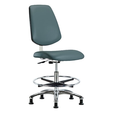 Zoro Select Cleanroom Task Chair, Vinyl (Antibacterial), Blue, 21-1/2 in to 29 in Seat Height BR-CLR-VMBCH-MB-CR-CF-RG-8546