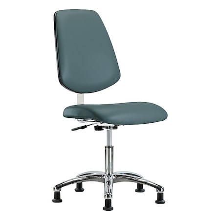 Zoro Select Cleanroom Chair, Vinyl (Antibacterial), Blue, 18-1/2 in to 23-3/4 in Seat Height BR-CLR-VDHCH-MB-CR-RG-8546