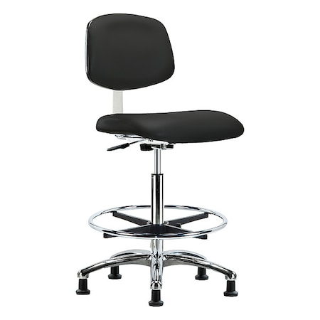 Zoro Select Clean Room Chair Ergonomic Chair, 25-3/4" to 35-1/2" Height, Vinyl, Black BR-CLR-VHBCH-CR-CF-RG-8540