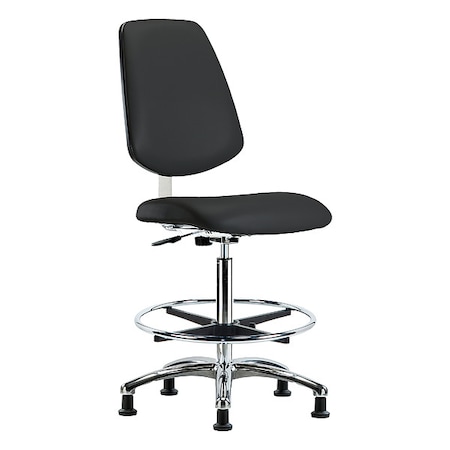 Zoro Select Cleanroom Task Chair, Vinyl (Antibacterial), Black, 25-3/4 in to 35-1/2 in Seat Height BR-CLR-VHBCH-MB-CR-CF-RG-8540