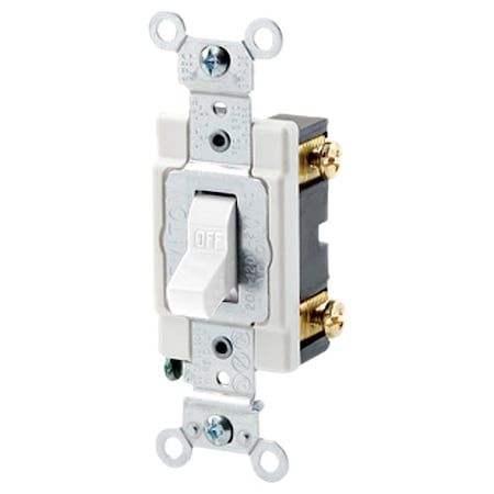 Leviton Wall Switch, White, Single Pole, 2 hp CSB1-20W