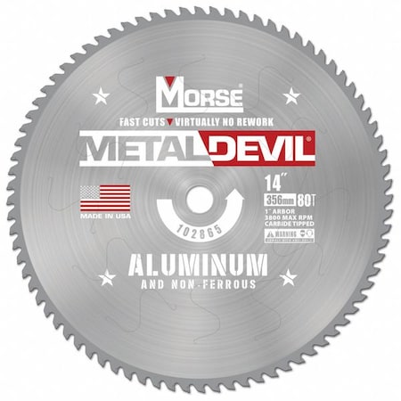 Morse CircularSawBlade, Carbide, Dia:14" 102865-WWG