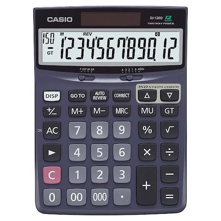 Casio Desktop Calculator, 12, LCD, Backspace Key, Memory DJ120D