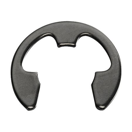 Zoro Select E-Clip, Spring Steel, Black Phosphate Finish, 3/8 in Shaft Dia, 25 PK WWG-E037
