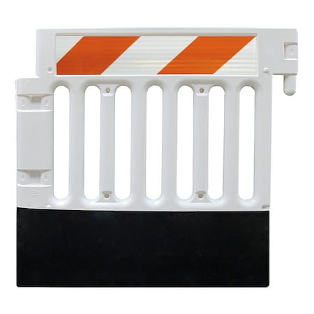 Zoro Select Pedestrian Barricade, Polyethylene, 51 lb, White CSP-SW38-HIPLR-W-ADA35B