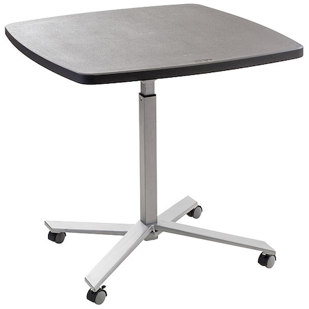 National Public Seating Square Bistro Table, 36" W, 36" L, 30 to 42" H, HDPE Blow Molded Plastic Top, Charcoal CTT3042