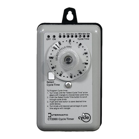 Intermatic Timer, Percent Cycle, NEMA3R, 20A, 3Hrs52Min CT2000