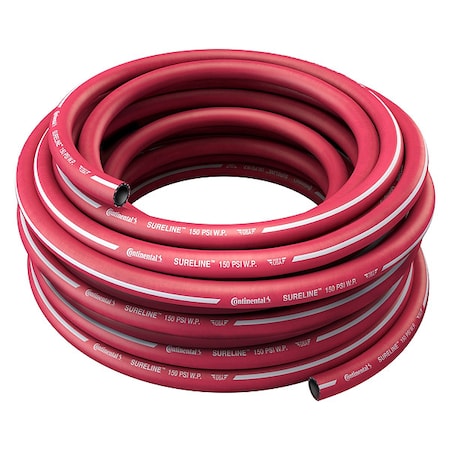 Continental 1 in ID x 50 ft L Garden Hose, EPDM Tube, Red CWR100-50