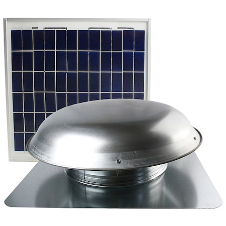 Maxx Air 433 CFM Solar Powered Roof Mount Power Attic Ventilator with Panel in Mill CXSOLRFMILUPS