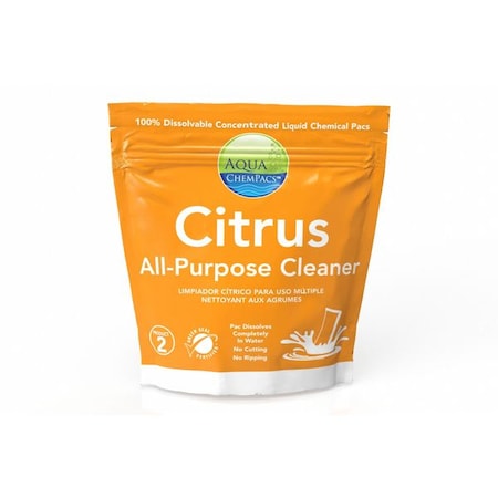 Aqua Chempacs AQUA CHEMPACS All Purpose Cleaner: Packet 20 ct Container Size, Concentrated, Citru, Neutral 4-0101