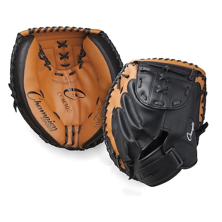Champion Sports Catcher's Mitt, Synthetic, Black; Brown ccm300