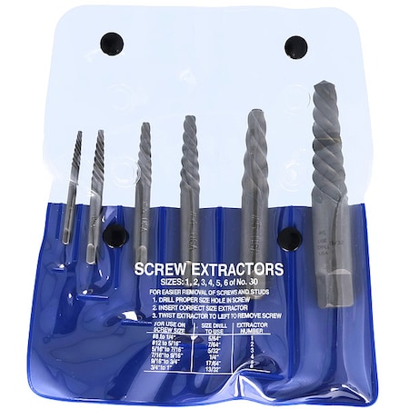 Cleveland Screw Extractor Set, Carbon Steel C00907