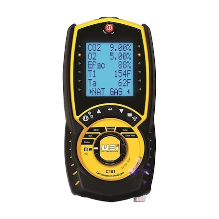 Uei Test Instruments Combustion Analyzer, 32to113F, 21% v/vO2 C161OIL-N