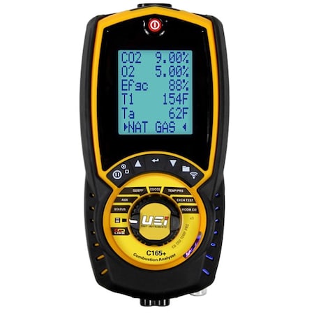 Uei Test Instruments Combustion Analyzer, 32to113F, 21% v/vO2 C165+NOIL-N