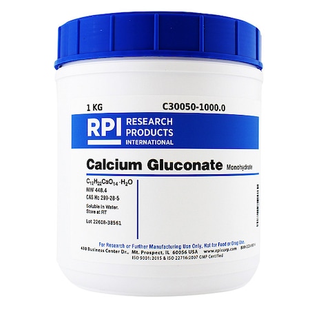 Rpi Calcium Gluconate, Monohydrate, 1kg C30050-1000.0