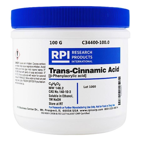 Rpi TRANS-Cinnamic Acid, 100g C34400-100.0