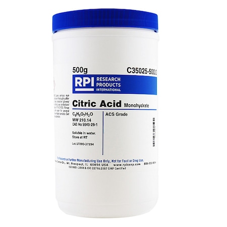 Rpi Citric Acid, Monohydrate, 500g C35025-500.0