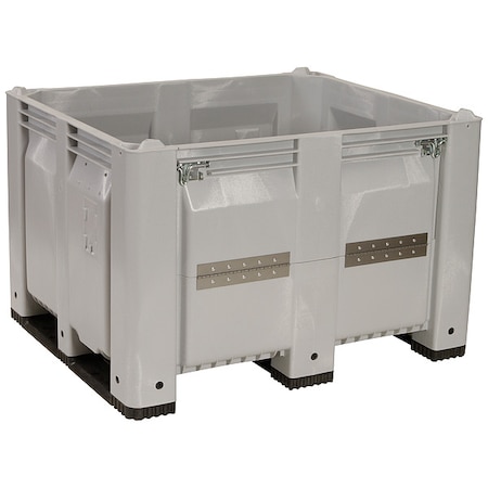 Decade Products Bulk Container 25.4 cu ft Volume Cap., 48 in L, 40 in W, 31 in H, Plastic, Gray C0130DDL-104
