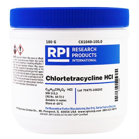 Rpi Chlortetracycline Hydrochloride, 100g C61040-100.0