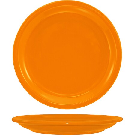 Iti Narrow Rim Plate, 9" Dia, Orange, PK24 CAN-8-O
