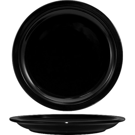 Iti Narrow Rim Plate, 9" Dia, Black, PK24 CAN-8-B