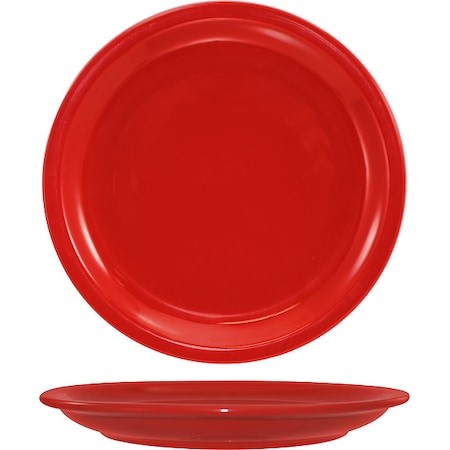 Iti Narrow Rim Plate, 9" Dia, Crimson Red, PK24 CAN-8-CR