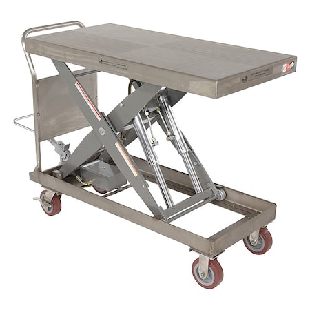 Vestil Partially SS Elevating Cart, 2K, 24 x 47 CART-2000-PSS