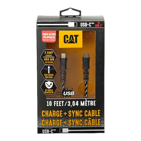 Cat USB Cable, Type C, 10 ft, 480 MBps CAT-USBC-USBC
